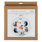 Borduurpakket met houten borduurring: 15 cm diameter: katten