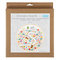Borduurpakket met houten borduurring: 15 cm diameter: bloemen