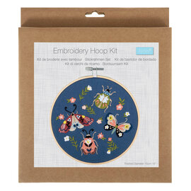 Borduurpakket met houten borduurring: 15 cm diameter: mini-dieren