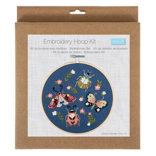 Borduurpakket met houten borduurring: 15 cm diameter: mini-dieren