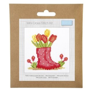 Telpatroon kruissteekpakket: Mini: Laarzen - 13x13cm