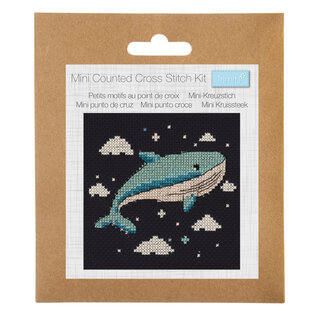 Borduurpakket: 17 x 17 cm: walvis