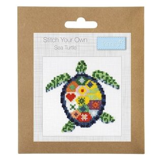 Telkruissteekpakket: Mini: Zeeschildpad 13x13cm