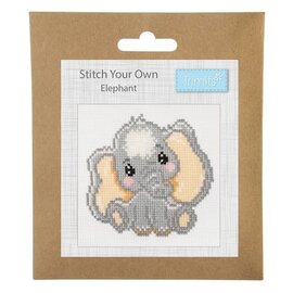 kruissteekpakket: Mini: Olifant - 12x12cm