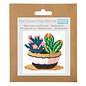 Mini kruissteek borduurpakket: borduurformaat 13 x 13 cm: vetplanten