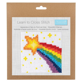 Telpatroon borduurpakket: 20 x 20 cm: Regenboog