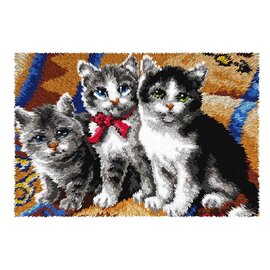 Orchidea Voorbedrukt latch hook kleedpakket Katten 50x74,5cm