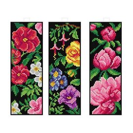 Borduur telpakket Boekenlegger bloemen