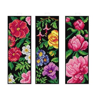 Borduur telpakket Boekenlegger bloemen