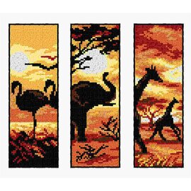 Kruissteek telpakket Boekenleggers Exotische dieren 3 ontwerpen
