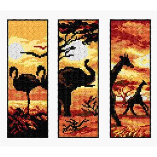 Kruissteek telpakket Boekenleggers Exotische dieren 3 ontwerpen