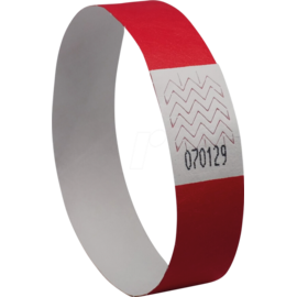 Evenementenbandjes - Polsbandjes neon rood 256x19mm 500 stuks