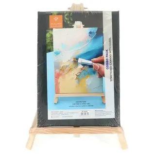 Pan Art Tafelezel en canvas 12x17cm combi-set zwart