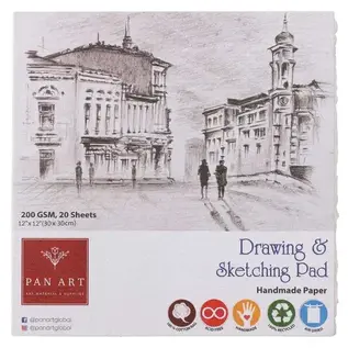 Pan Art Schets- en tekenblok 30x30cm - 20p -