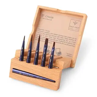 Pan Art Penselenset houten box reispenselen nr.4-8 - aquarel-acryl -
