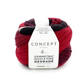SYMMETRIC SOCKS & MORE - DEGRADÉ 53 - Rood-Zwart bad 92158