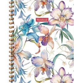 Orchids spiraalboek groot (lijnen) / Orchids notebook Carnet à spirale (ligné)