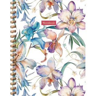 Orchids spiraalboek groot (lijnen) / Orchids notebook Carnet à spirale (ligné)