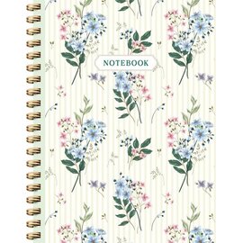 Floral Stripes spiraalboek groot (lijnen) / Floral Stripes notebook Carnet à spirale (ligné)