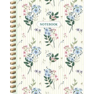 Floral Stripes spiraalboek groot (lijnen) / Floral Stripes notebook Carnet à spirale (ligné)