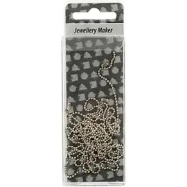 Balletjesketting, d: 1,5 mm, 3 m, verzilverd