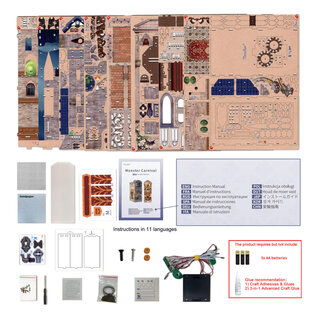 3D Modelbouwpakket - DIY Book Nook, Monster Carnival 10,7×18,2×28,3 cm