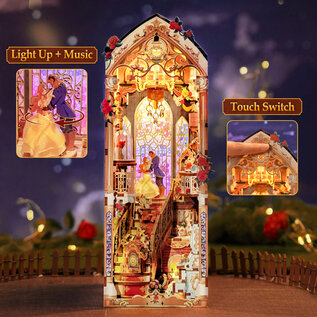 3D Modelbouwpakket  - DIY Book Nook, Enchanted Rose 19×10,8×26,9cm