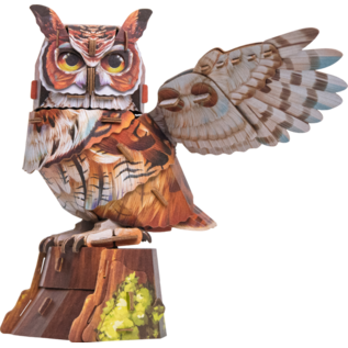 MakeBug, 3D Modelbouwpakket, Sky Echo, Great Horned Owl 11x19x14cm