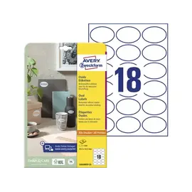 etiket Avery ILK 63,5x42,3mm NP 25 vel 18 etiketten per vel wit