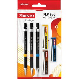 Vulpotlodenset Aristo HB 0.35/0.5/0.7mm met gratis potloodstiftjes