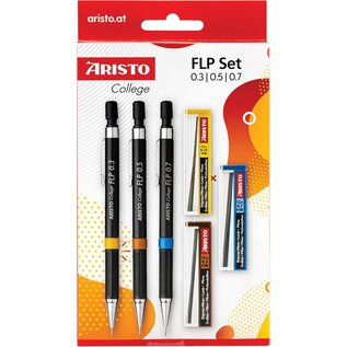 Vulpotlodenset Aristo HB 0.35/0.5/0.7mm met gratis potloodstiftjes