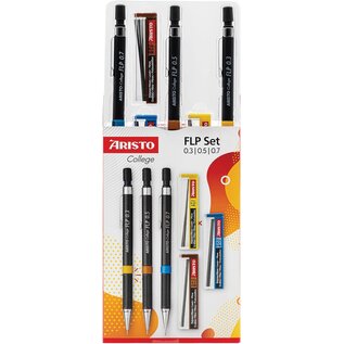 Vulpotlodenset Aristo HB 0.35/0.5/0.7mm met gratis potloodstiftjes
