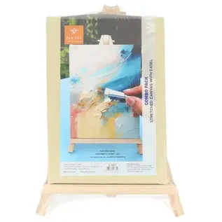 Pan Art Tafelezel en canvas 12x17cm combi-set olijf