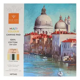Pan Art Canvas verfblok multikleur 30x30cm - 10 vellen
