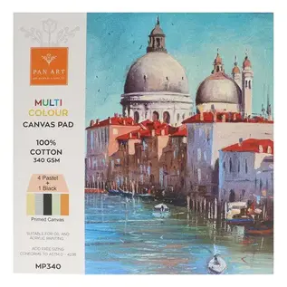 Pan Art Canvas verfblok multikleur 30x30cm - 10 vellen