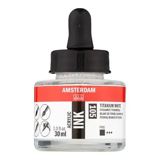 Amsterdam Acrylinkt Fles 30 ml Titaanwit 105
