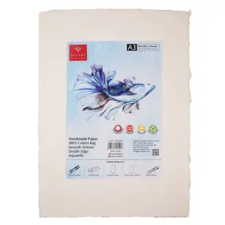 Pan Art Deckle-edge papier egaal 30x42cm aquarel - 10 vellen