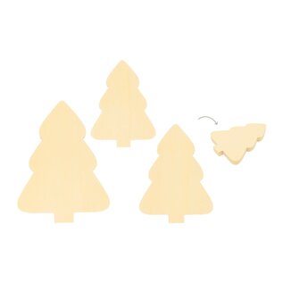 3 houten silhouetten dennenboom