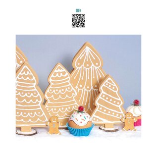 3 houten silhouetten dennenboom