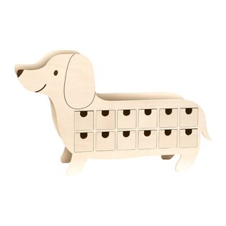 Adventskalender hond 46,5x28,5x12,5cm