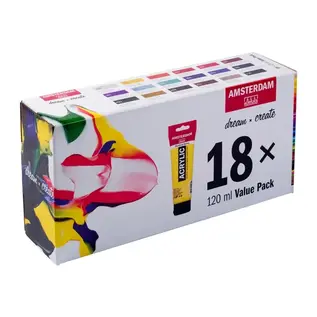 Amsterdam Standard Series acrylverf voordeelverpakking | 18 x 120 ml