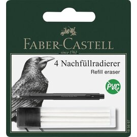 Faber-Castell navulgummen - 4 stuks in koker - voor de Precision gumpen