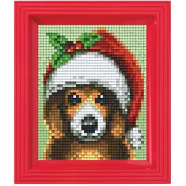 Pixelpakket - Kerst hondje met 28 pixelmatjes