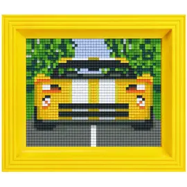 Pixelpakket Gele raceauto met 25 pixelmatjes