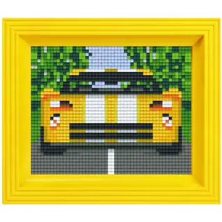 Pixelpakket Gele raceauto met 25 pixelmatjes