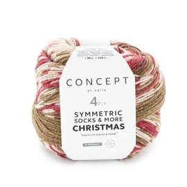 SYMMETRIC SOCKS & MORE - CHRISTMAS 202 - Beige-Rood-Wit bad 92210