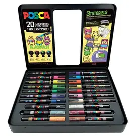 POSCA - METALEN KOFFER MET 20 POSCA STIFTEN - STREET KAWAI
