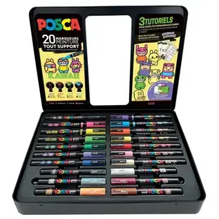 POSCA - METALEN KOFFER MET 20 POSCA STIFTEN - STREET KAWAI