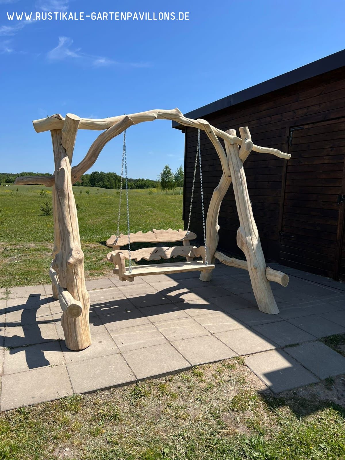 Hollywoodschaukel aus Eiche RustikaleGartenpavillons.de
