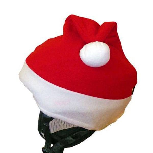 Kerstman muts skihelm cover, past over elke helm heen.